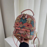 Jacquard Canvas Casual Backpack Women Bag