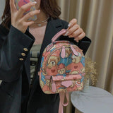 Jacquard Canvas Casual Backpack Women Bag