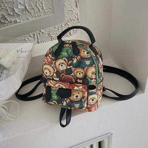 Jacquard Canvas Casual Backpack Women Bag