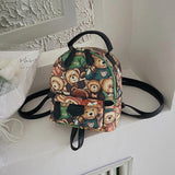 Jacquard Canvas Casual Backpack Women Bag