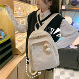 Corduroy Backpack Schoolbag for Teenage Girls Female Back Bag Travel Pack