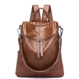 Leather Travel Backpack Women Bag All-match Style