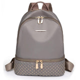 Retro Women Backpack Oxford Cloth Backpack Rivet Anti Theft Pocket