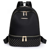 Retro Women Backpack Oxford Cloth Backpack Rivet Anti Theft Pocket