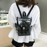Clear Women Casual Backpacks Transparent Bags PVC Handbags