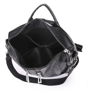 Women Large Capacity Soft PU Leather Rucksack Anti-theft Backpack