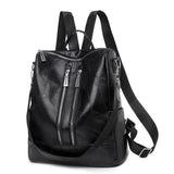 Women Large Capacity Soft PU Leather Rucksack Anti-theft Backpack