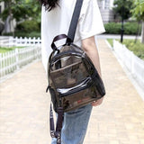 Clear PVC Women Backpack Transparent Solid Backpack Travel School Backpack Bag