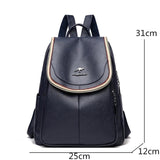 PU Leather Women Backpack School Bags Large Capacity Travel Backpacks