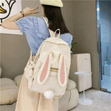 Waterproof Nylon Schoolbag For Teen Girls Large Capacity Rucksack