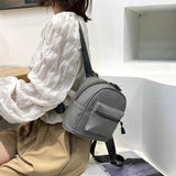 Women Vintage PU Leather Small Backpack Mini School Bags