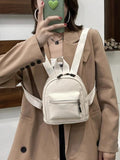 Women Vintage PU Leather Small Backpack Mini School Bags
