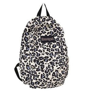 Leopard Print Laptop Backpack for Women, Letter Youth Backpack