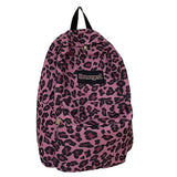 Leopard Print Laptop Backpack for Women, Letter Youth Backpack