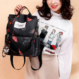 Women Anti-theft Oxford School Backpack Travel Waterproof Satchel Shoulder Bag