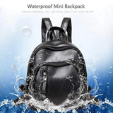 FGGS Mini Backpack, Leather Travel Daypack Shoulder Bag for Women Girls