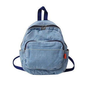 Mini Denim Backpack for Teen Girls School Rucksack