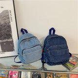 Mini Denim Backpack for Teen Girls School Rucksack