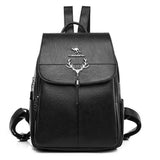 Vintage Deer Head Tassel Backpack High Capacity Girls School Bags
