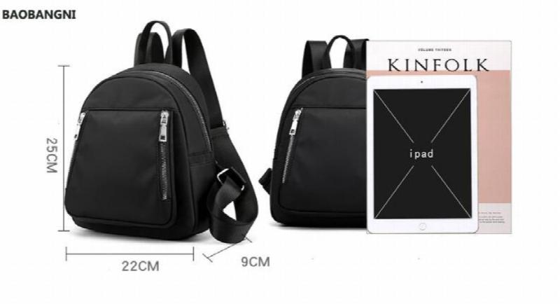 Waterproof Nylon Backpack for Women - Casual School Bag