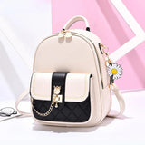 Women Small Backpack Leisure Travel Leather Zipper Female School Bags