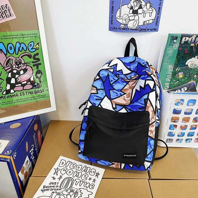 Harajuku Girl Male School Bag Female Men Backpack Women Book Boy Bag