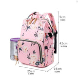 Floral Diaper Bag Backpack Large Baby Bag Multi-functional Travel Back Pack