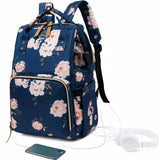 Floral Diaper Bag Backpack Large Baby Bag Multi-functional Travel Back Pack