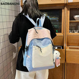 Preppy Style High Nylon School Backpack
