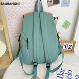 Preppy Style High Nylon School Backpack