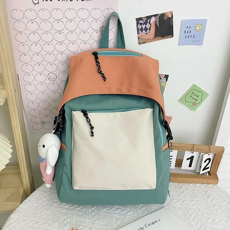 Preppy Style High Nylon School Backpack