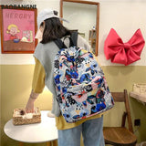 Graffiti Printing Women's Backpack School Bag for Girl Teenage Female