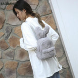 Winter Women's Plush Backpack Small Pink mochila feminina