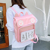 Large Capacity Cat Women Backpack Student School Bag