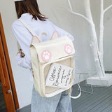 Large Capacity Cat Women Backpack Student School Bag