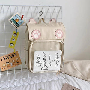 Large Capacity Cat Women Backpack Student School Bag