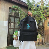 Dinosaur Print Women Backpacks Canvas Dayback Casual Preppy Style
