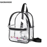 Transparent Waterproof PVC Backpack for Female College Students