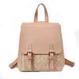 Straw Shoulder Bag Weaving Travel Bag Summer Beach Rucksack