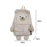 Bear Backpack School Bag Girls College Style Cartoon Large-capacity