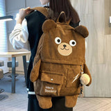 Bear Backpack School Bag Girls College Style Cartoon Large-capacity