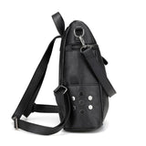 Vintage Leather School Backpack for Girls Large Shoulder Bags