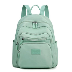 2022 Dark Green Women's Backpack Waterproof Nylon Student School Bag