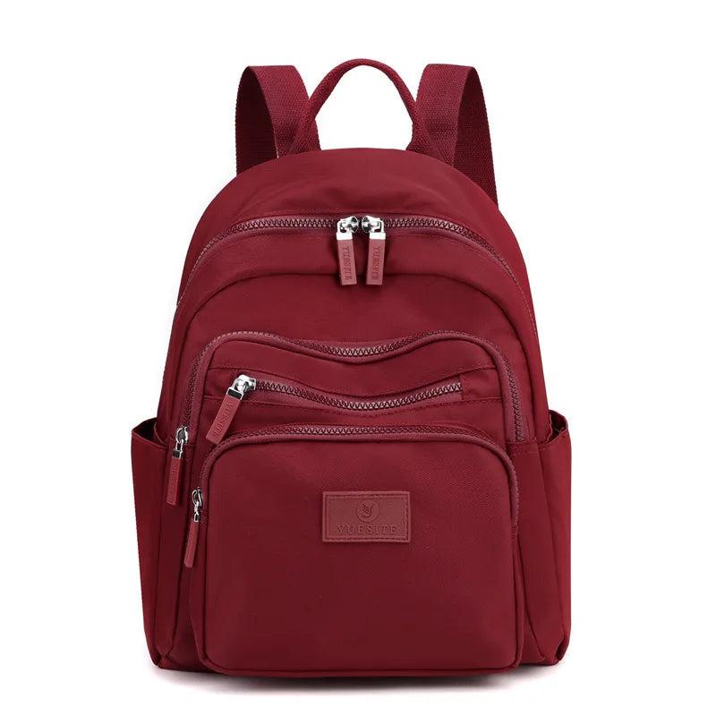 2022 Dark Green Women's Backpack Waterproof Nylon Student School Bag