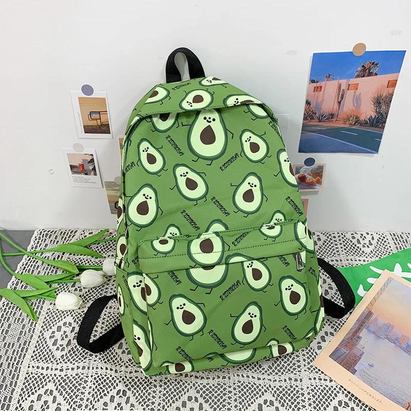 Summer Avocado Backpack Little Fresh Women's Nylon Backpack