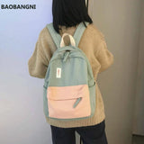 Women Letter Patchwork Sweet Students Preppy Backpack