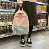 Women Letter Patchwork Sweet Students Preppy Backpack