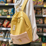 Women Letter Patchwork Sweet Students Preppy Backpack