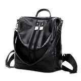 Women Backpacks Leather Rivet Student School Bag