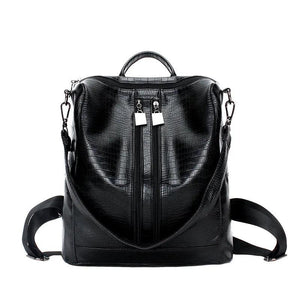 Women Backpacks Leather Rivet Student School Bag